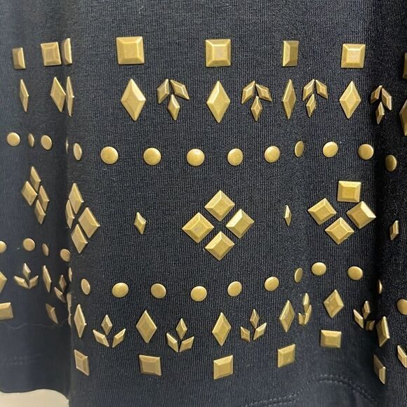 Premise Small Black Brass Studded Embellished Bodycon Dress NWT Cocktail Party - Picture 5 of 12